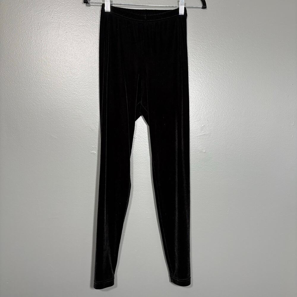 American Apparel Vintage Y2K Black Velour Leggings - Women's Medium - High Rise